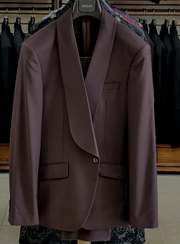 mens brown suit, shawl lapel,Angelino