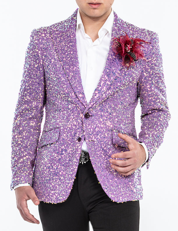 Mens Suit Purple Sequin Blazer Mens Purple Mens Sparkly Blazer Sparkle  Blazer Men Lavender, Angelino