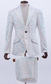 sequin suit for men white, Angelino