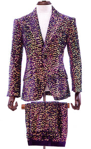 sequin suit men purple, Angelino