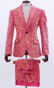 sequin suit mens pink, power suit, Angelino