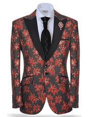 Men's Simple Fashion Suit Rock F. Red - ANGELINO