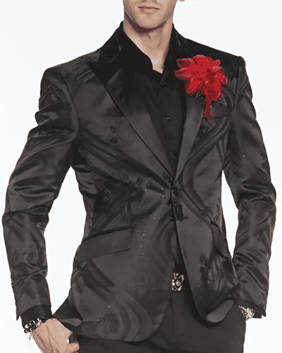 Men's Black Stylish Fashion Blazer and Sport Coat Sky Black - ANGELINO