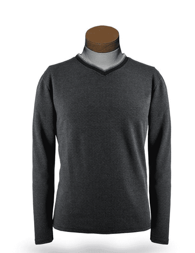 Men's New Fashion Angelino T Shirts Herringbone Grey - ANGELINO