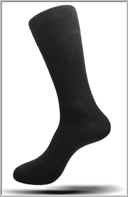 Men's Fashion Mercerized Cotton Socks Solid Black - ANGELINO