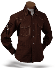 Men's Fashion Shirt - Indian Brown - ANGELINO