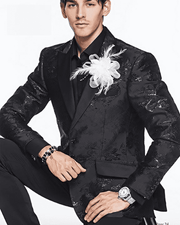 Men's Fashion Sports Coat Blazer-V.F.Black - ANGELINO