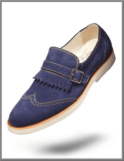 Men's Suede Shoes, Navy - Fashion-style-2020 - ANGELINO