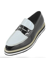 Men's Leather Shoes - Bahama Black and White - Fashion - Loafer - ANGELINO