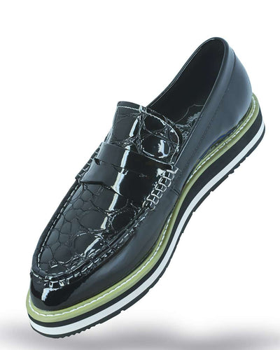 Men's Leather Loafer - Bahama Black2 Croc - Fashion - Men - 2020 - ANGELINO