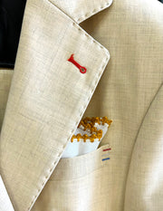 Beige Suit for Men, chest pocket and lapel