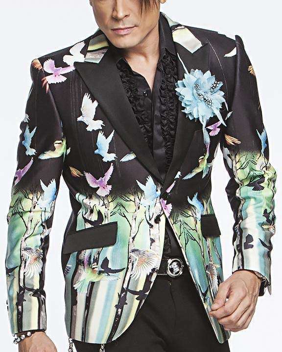 Men's Fashion Lapel Flower- Flower1 Teal - ANGELINO