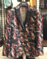 Men's Sport Coat - Camouflage Khaki - Casual Jacket - Fall Winter Blazer - ANGELINO