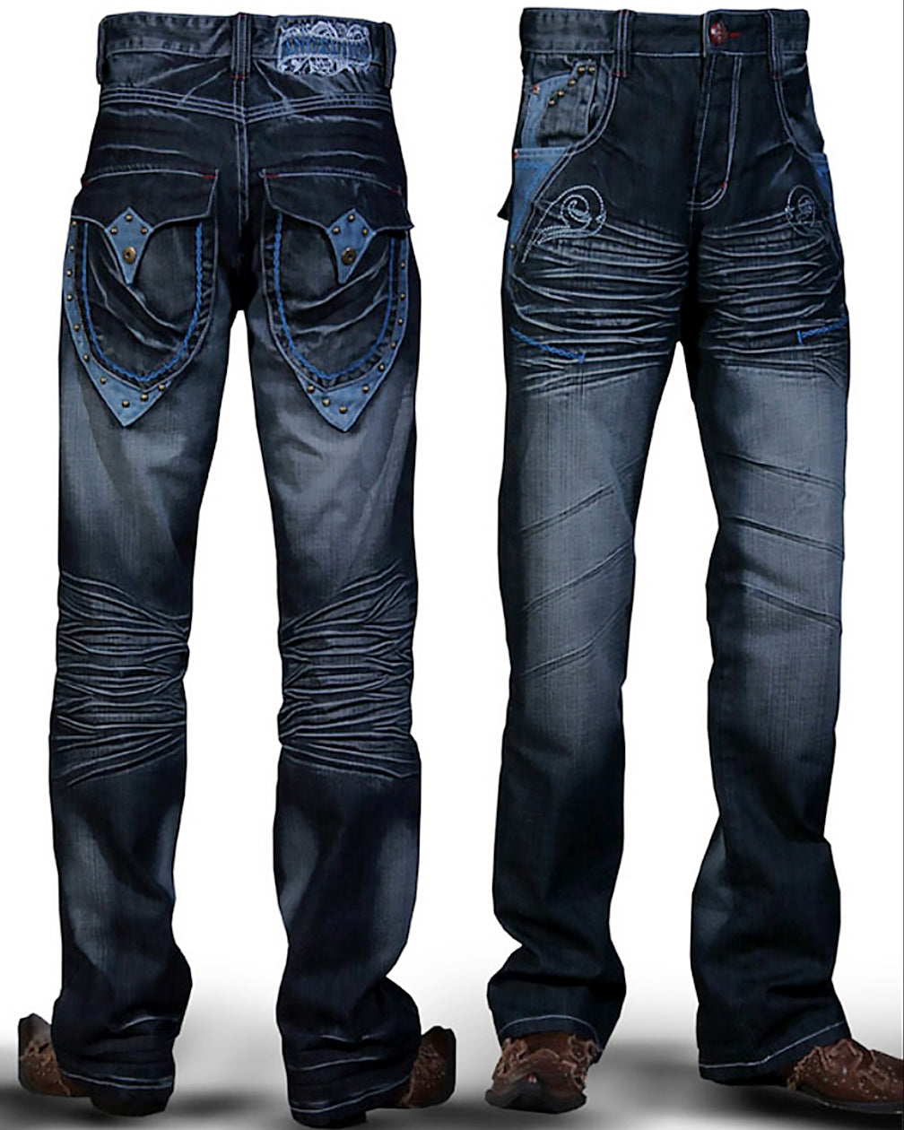 Chain Denim Jeans Blue