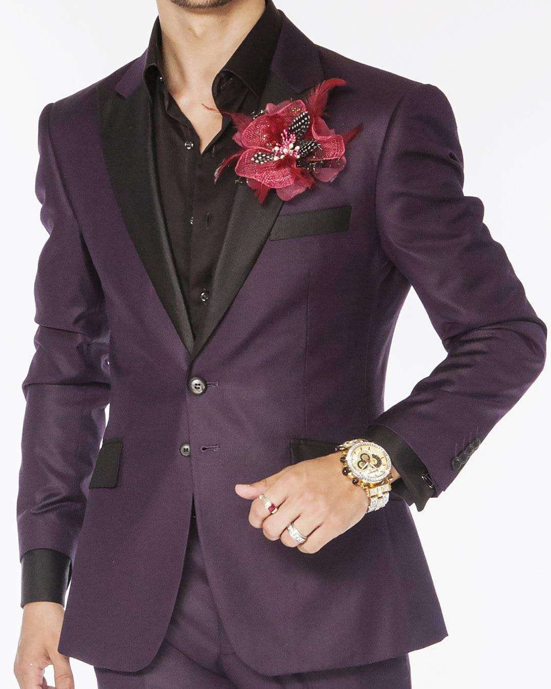 magliano 20aw セットアップ　purple Super 120S Merino Wool Single Breasted Suit - Aubergine Purple