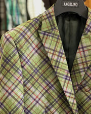 Men's Sport Coat - Elvis Green - Casual Jacket - Plaid blazer for men - ANGELINO