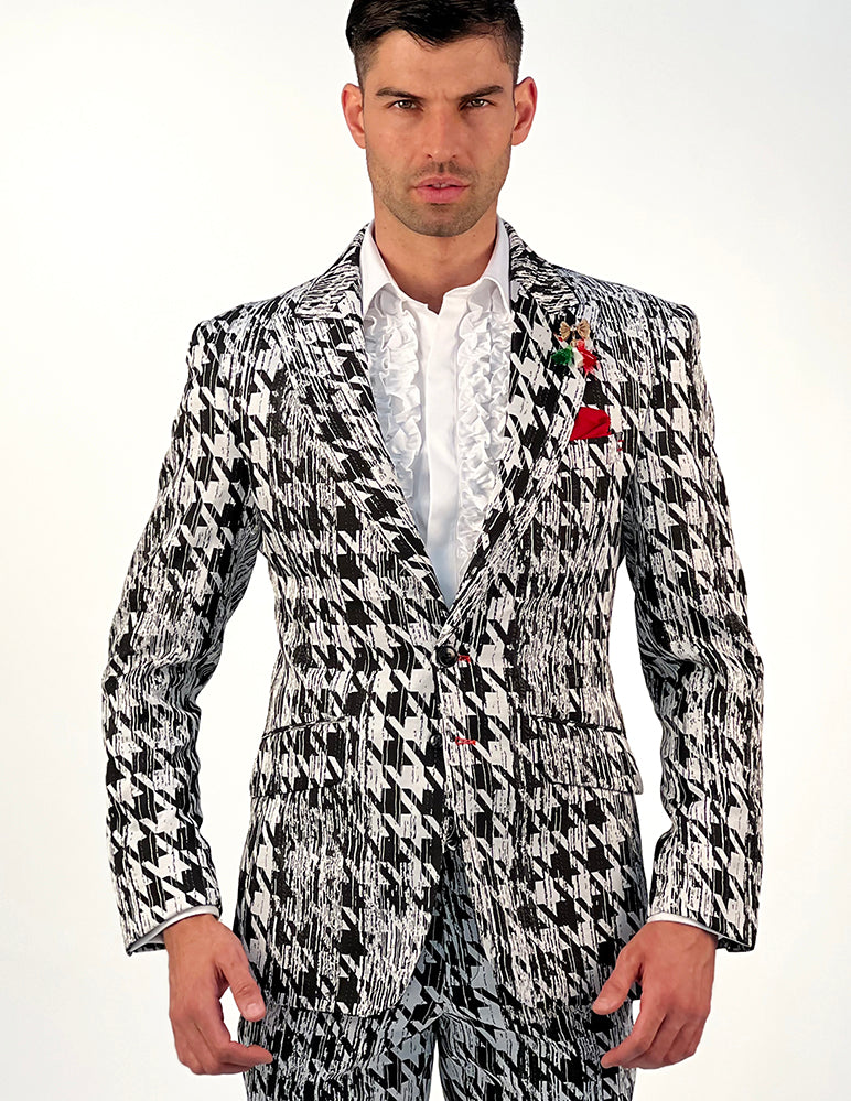 Black and White suit, Prom, wedding, Hounds Black & White 38R
