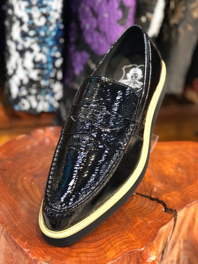 Men's Leather Loafer -Men's shoes-Slip on shoes for men-Black loafer for men - Bahama Black1 Solid
