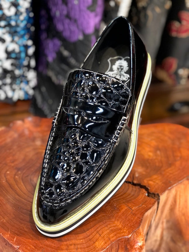 Men's Leather Loafer - Bahama Black2 Croc - Fashion - Men - 2020