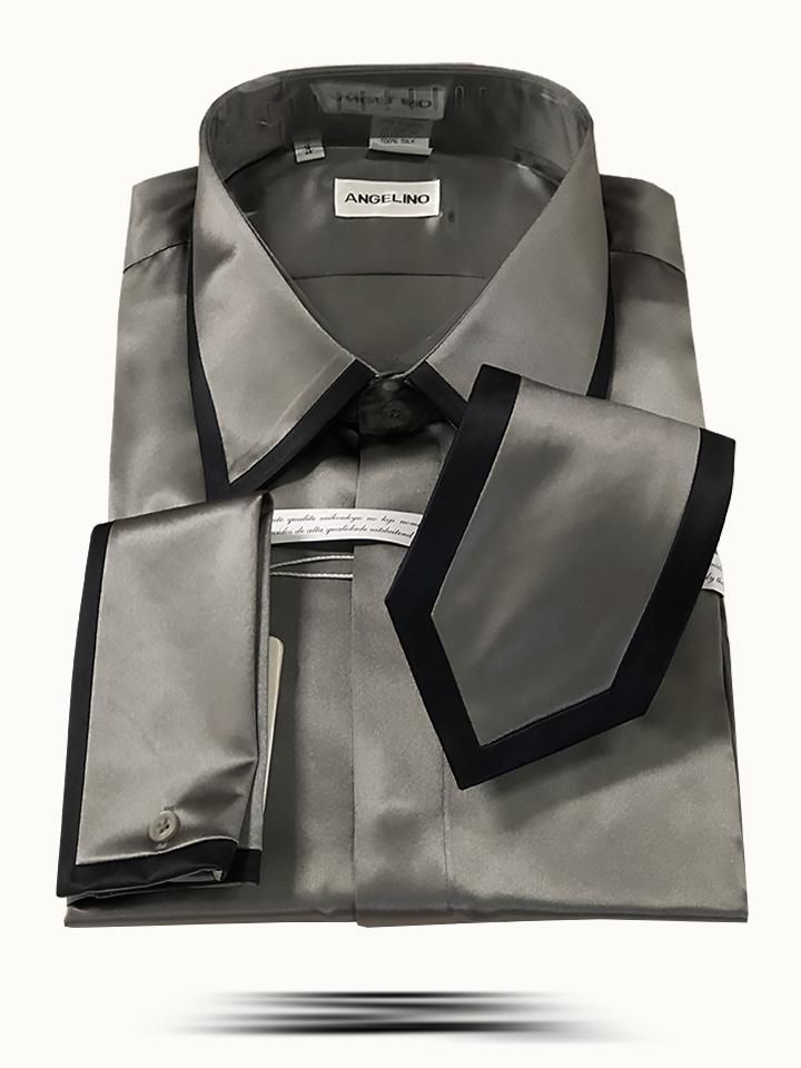 Silk Shirts with Tie, Fashion Men, Prom, Homecoming, shirt for wedding 18 Silk Shirts with Tie, Fashion Men, Prom, Homecoming, shirt for wedding 18