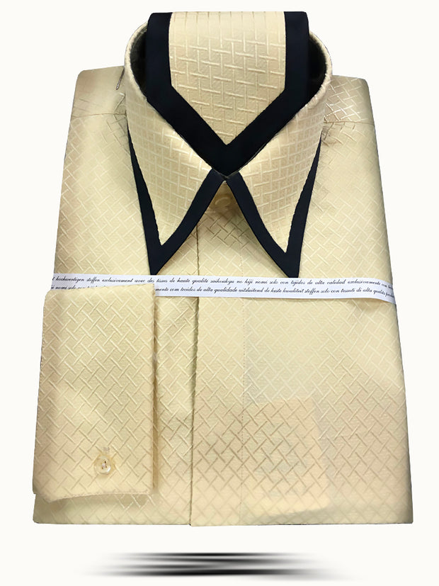 Men's Silk Shirt, SJ Beige-Dress Shirt-Fashion - ANGELINO