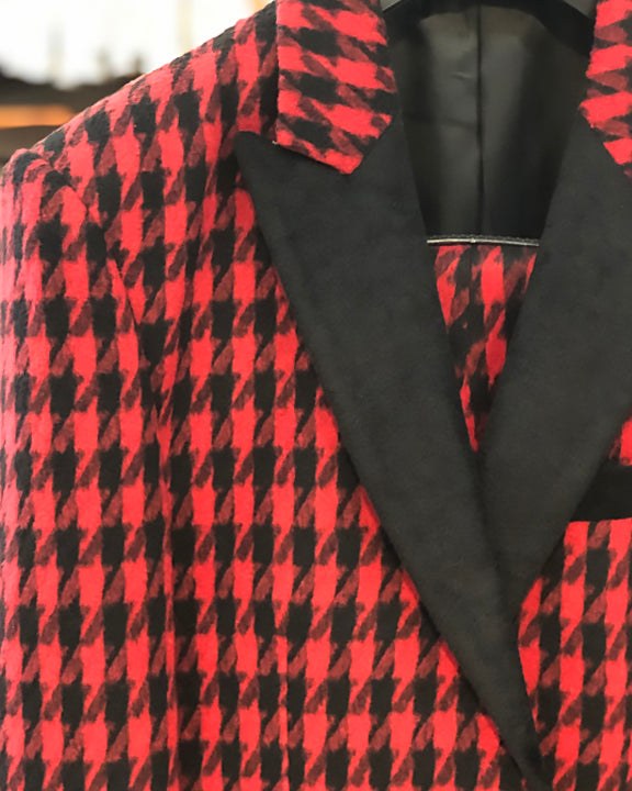 Prom Suits Houndstooth Red - Fashion Suits for Men - ANGELINO