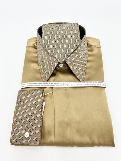 Men's Fashion Silk Shirt SS04 Olive