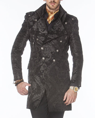 Men's Fashion Jacket - Majesty1 Black/Black - Stylish - Coat - Long - ANGELINO