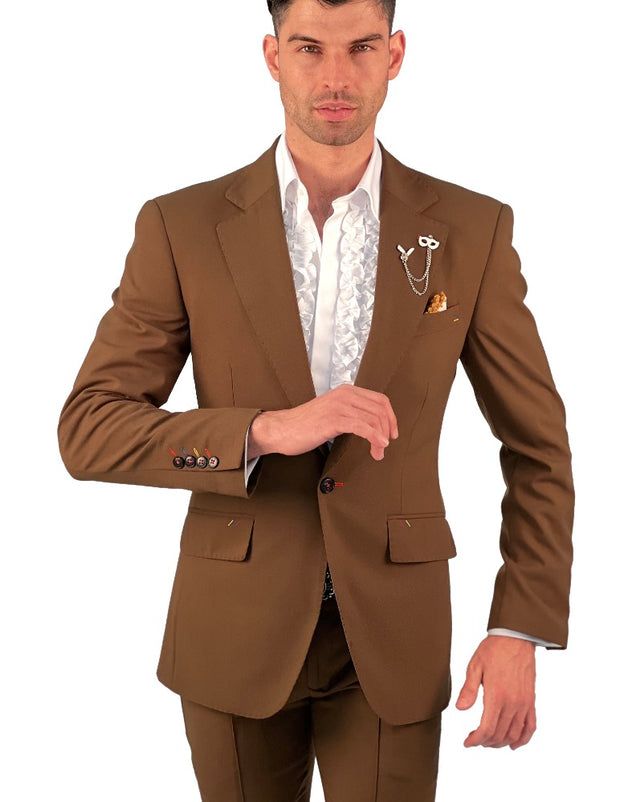 brown prom suit