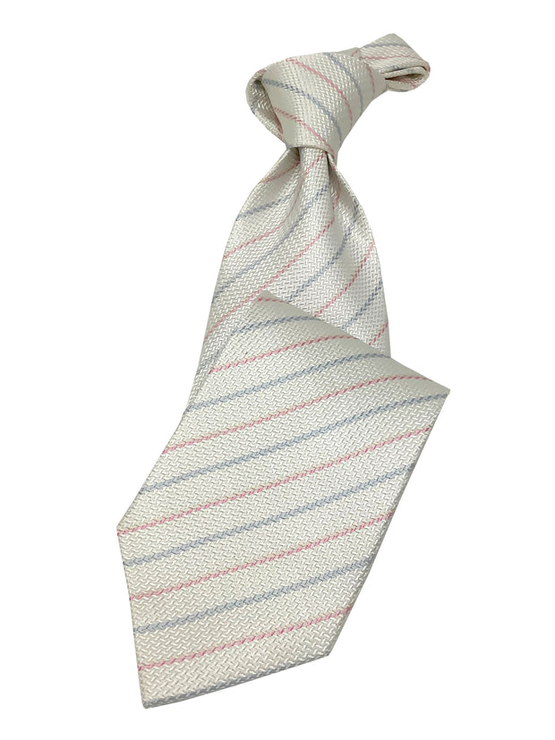 Men's White Necktie #3 - Solid Ties-Wedding-Prom-Silk Ties - ANGELINO
