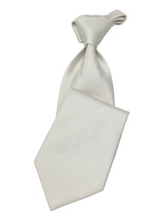 Men's White Necktie #4 - Solid Ties-Wedding-Prom-Silk Ties - ANGELINO