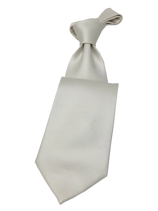 Men's White Necktie #5 - Solid Ties-Wedding-Prom-Silk Ties - ANGELINO