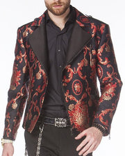 Men's Fashion Jacket - Men's Biker Jacket - V. RED - ANGELINO