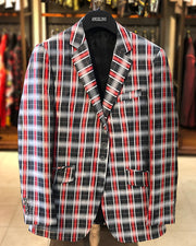 Mens Big and Tall - Mens Sport Coat - Blazer for men - marina Black Red - ANGELINO