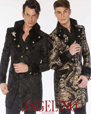 Men's Fashion Long Coat Napoleon Black/Black - Stylish - Coat - Men - ANGELINO