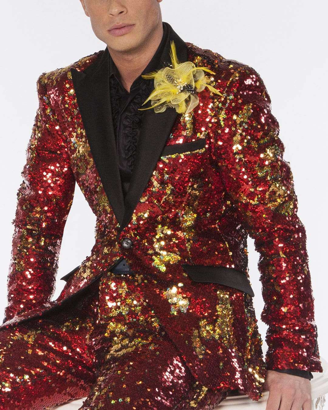 Red and gold suit jacket mens hotsell