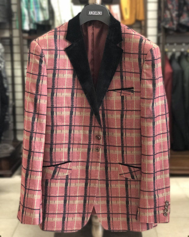 Men's Sport Coat - Nico Pink - Casual Jacket - Winter Blazer for men - ANGELINO