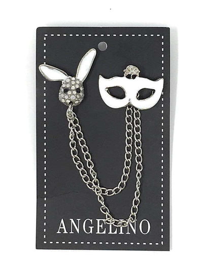 Lapel Pin, Mask White with rabbit head. - ANGELINO