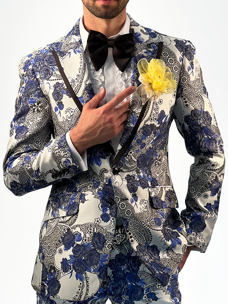 Prom Suits for Men, Navy Floral 40R / Navy / mens