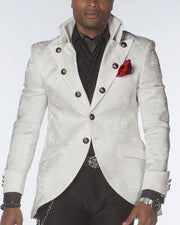 Long Coat Man - Lord White - Long Blazer - Fashion - Tuxedo - ANGELINO