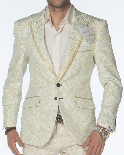 Mens tuxedo jacket - Prato Beige Green   - wedding - prom -  blazers - ANGELINO