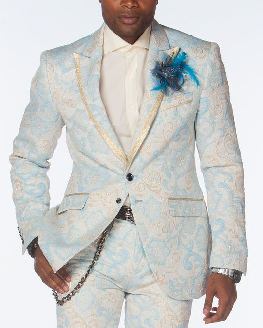 Gold and blue prom suit clearance