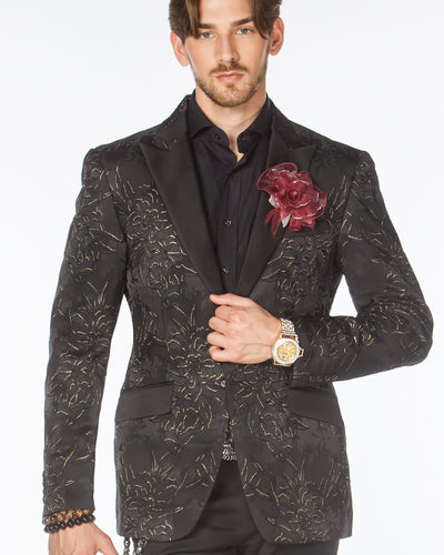 Tuxedo Jacket - London2 Black/Gold  - Tuxedo - Black - Men - ANGELINO