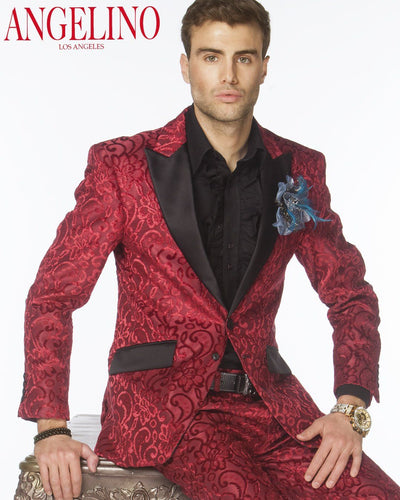 prom suit:Burgundy - ANGELINO