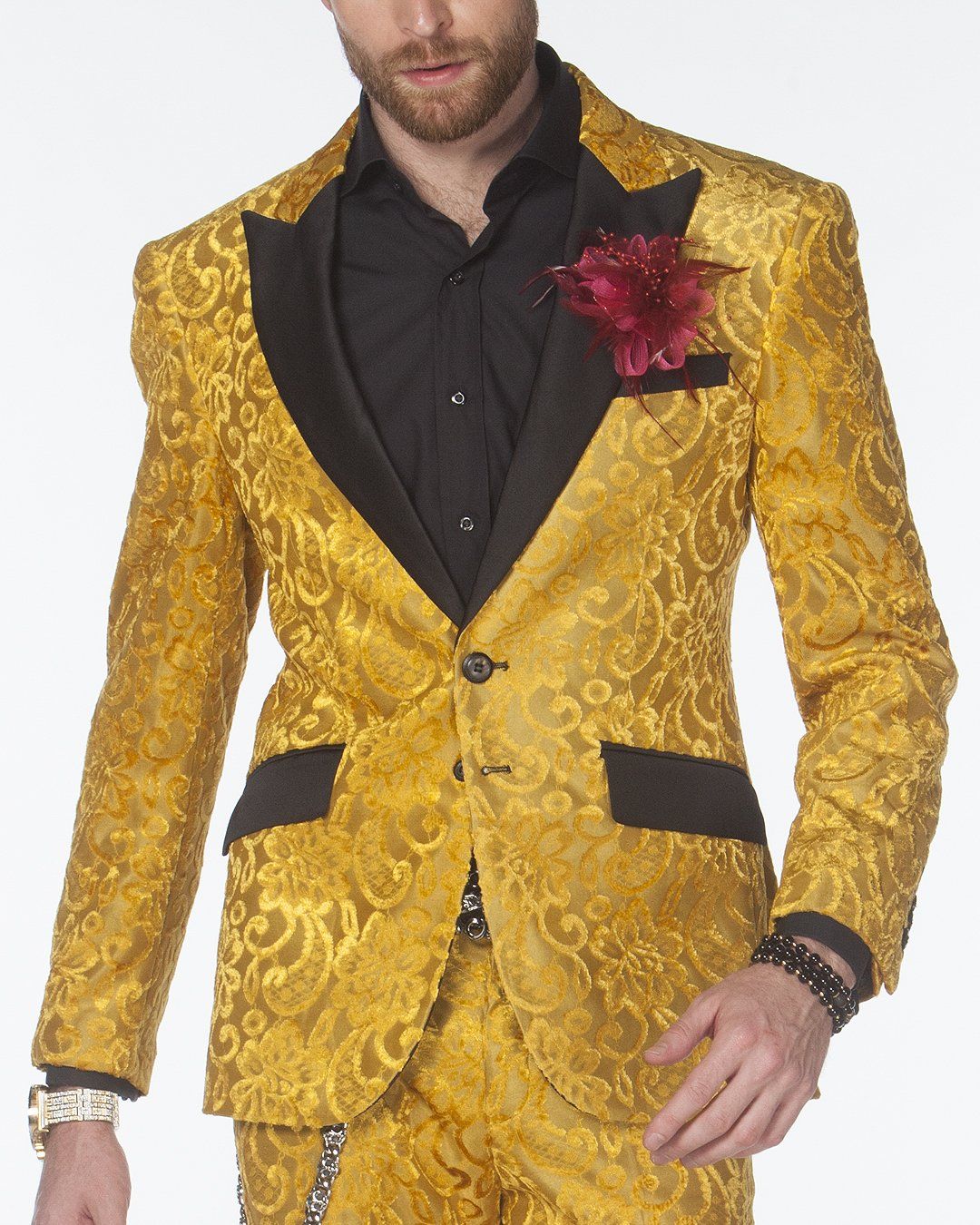 Amazon.com: Men Luxury Gold Suit 2 Piece Set Business Banquet Party Dress  Wedding Suits for Men : Clothing, Shoes & Jewelry