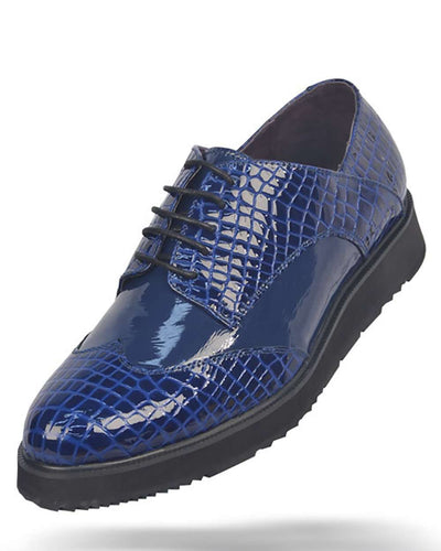 Men's Leather Shoes - Roma Blue - ANGELINO