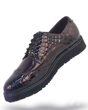Men's Leather Shoes - Roma Maroon - ANGELINO