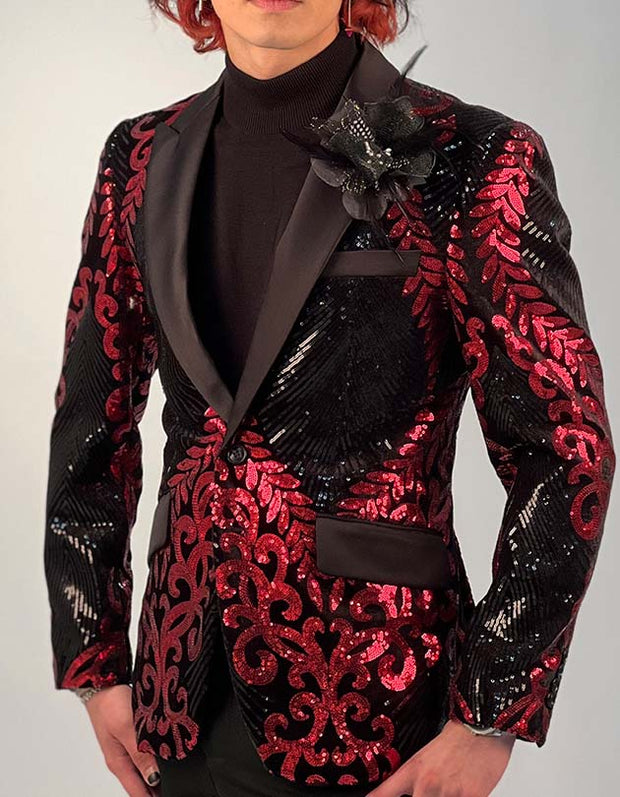 Sequin blazer for men, Red.ANGELINO