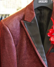 Men's Fashion Blazer, Lurex 2 Red -40L - Prom - Tuxedo - Blazer - ANGELINO