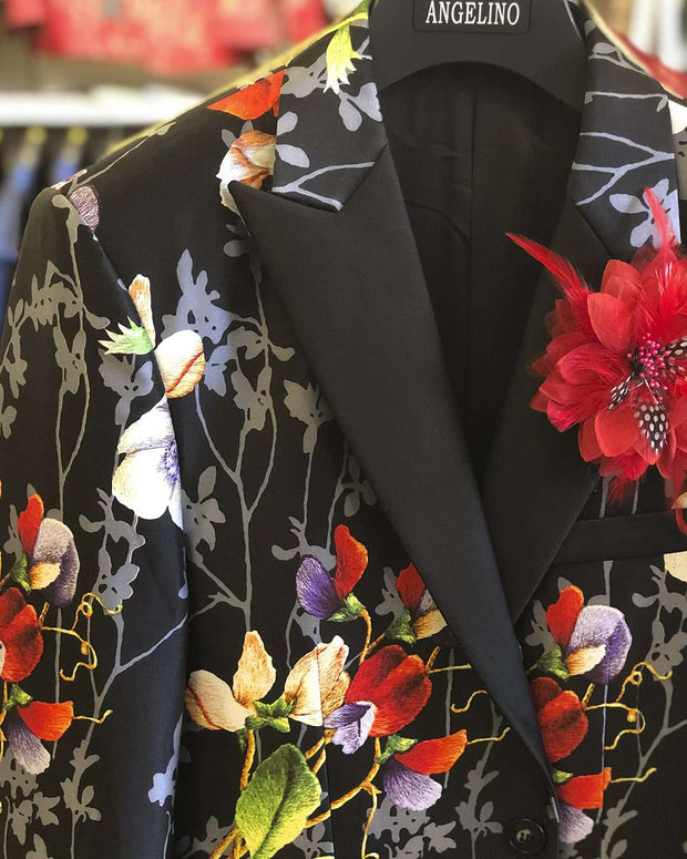 Men's Fashion Blazer, Silk, Flower bouquet 40L - Prom - Mens - Fashion - ANGELINO